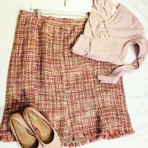 Pink and Tan Tweed Lane Bryant Pencil Skirt